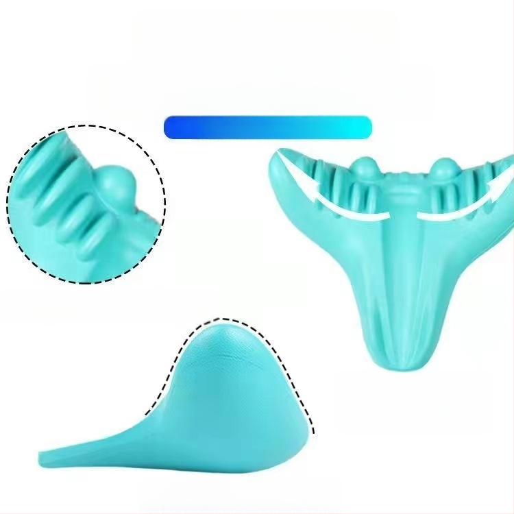 Edripin Jastuk za vratnu kralježnicu – PU materijal, D-forma jastuka za vrat, masaža i istezanje vrata s akupresurom, prijenosno za kućnu upotrebu