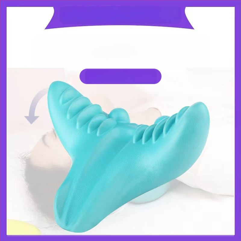 Edripin Jastuk za vratnu kralježnicu – PU materijal, D-forma jastuka za vrat, masaža i istezanje vrata s akupresurom, prijenosno za kućnu upotrebu