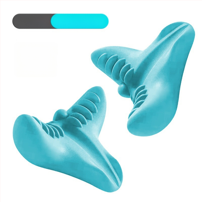 Edripin Jastuk za vratnu kralježnicu – PU materijal, D-forma jastuka za vrat, masaža i istezanje vrata s akupresurom, prijenosno za kućnu upotrebu