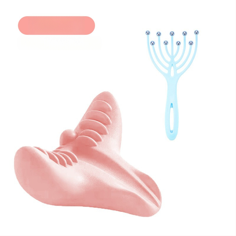 Edripin Jastuk za vratnu kralježnicu – PU materijal, D-forma jastuka za vrat, masaža i istezanje vrata s akupresurom, prijenosno za kućnu upotrebu