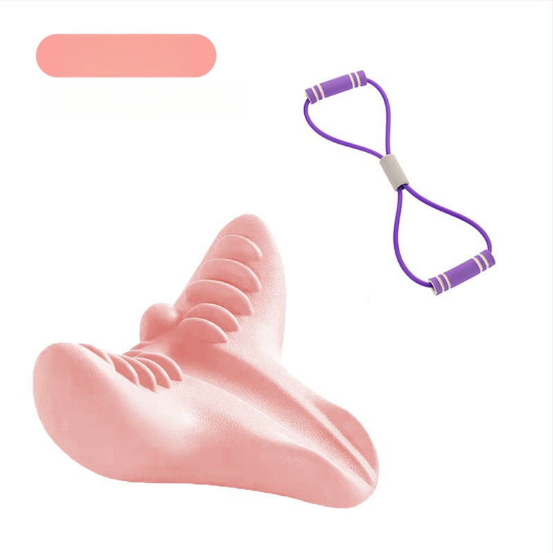 Edripin Jastuk za vratnu kralježnicu – PU materijal, D-forma jastuka za vrat, masaža i istezanje vrata s akupresurom, prijenosno za kućnu upotrebu