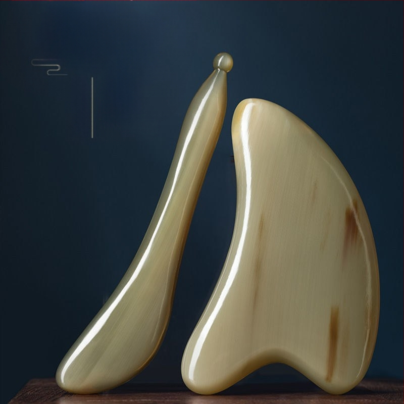 Гуаша дъска от рог за лице и тяло – масажен инструмент за повдигане на лицето, универсална употреба