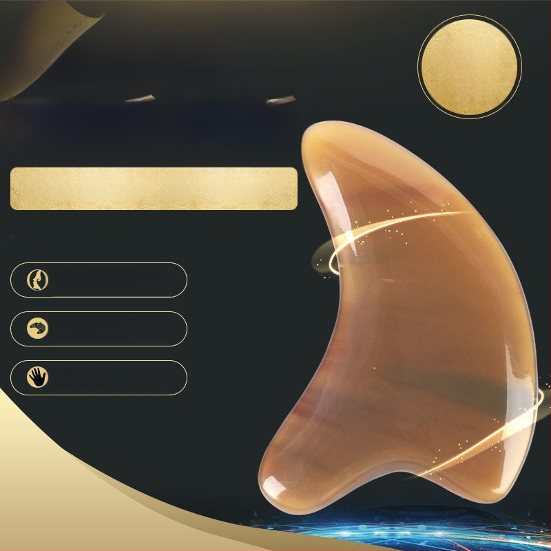 Гуаша дъска от рог за лице и тяло – масажен инструмент за повдигане на лицето, универсална употреба