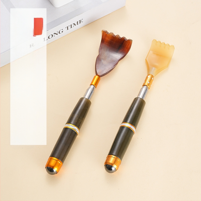 Koka/bambusa muguras skrāpētājs roga formā ar izvilkšanas un pārnēsājama dizainu