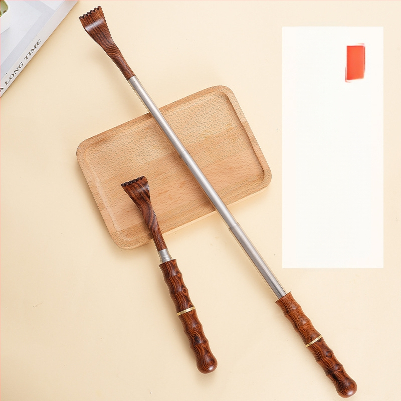 Koka/bambusa muguras skrāpētājs roga formā ar izvilkšanas un pārnēsājama dizainu