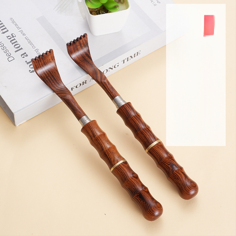 Koka/bambusa muguras skrāpētājs roga formā ar izvilkšanas un pārnēsājama dizainu