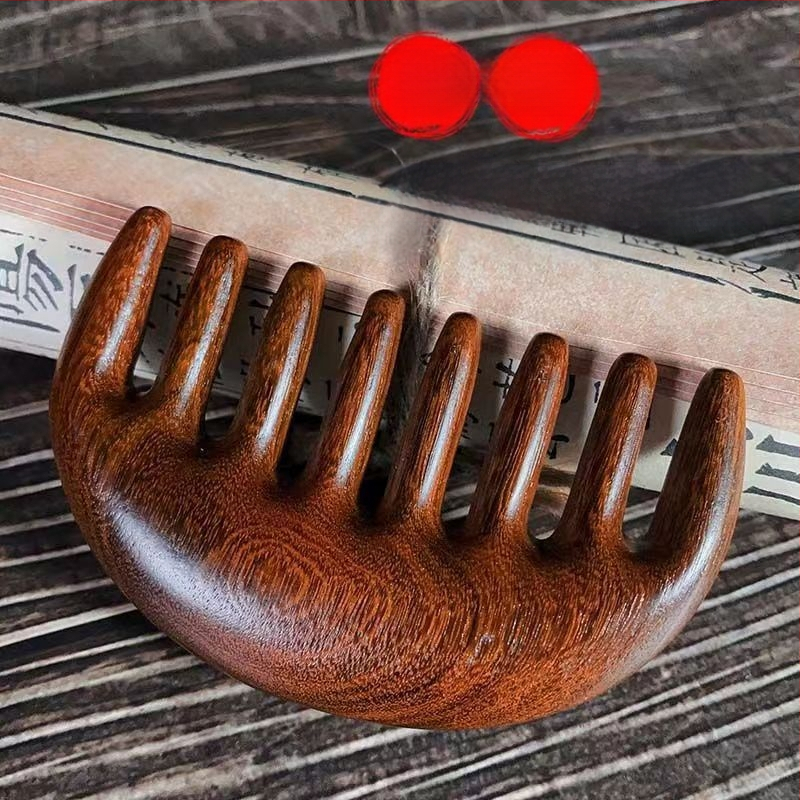 Višenamjenski masažni češanj od sandalovine za vlasište, s pet zuba