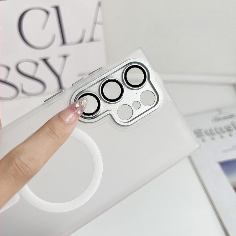 Samsung S25 Ultra telefón kryt s matným PC povrchom a magnetickým štítom — proti nárazu, ochrana proti odtlačkom, plné pokrytie, prispôsobiteľný