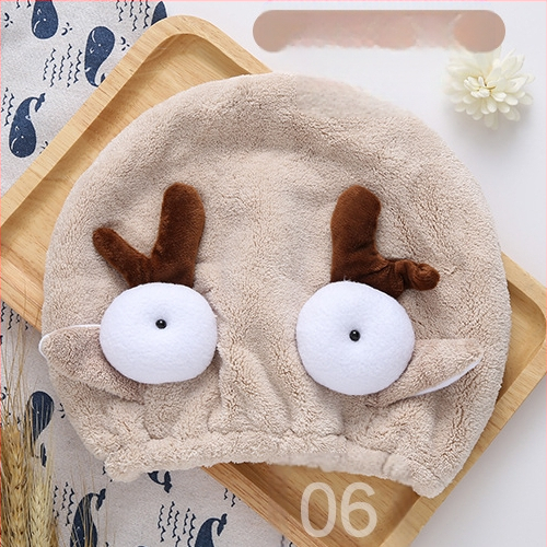 Șapcă pentru uscat părul copiilor, din fleece coral, moale, absorbant, cu design animat miel/înger, brodată. Material: fibre ultra-fine; Componenta principală: fibre de poliester; Fir: 10; Personalizare: Da; Greutate: 50–79 g