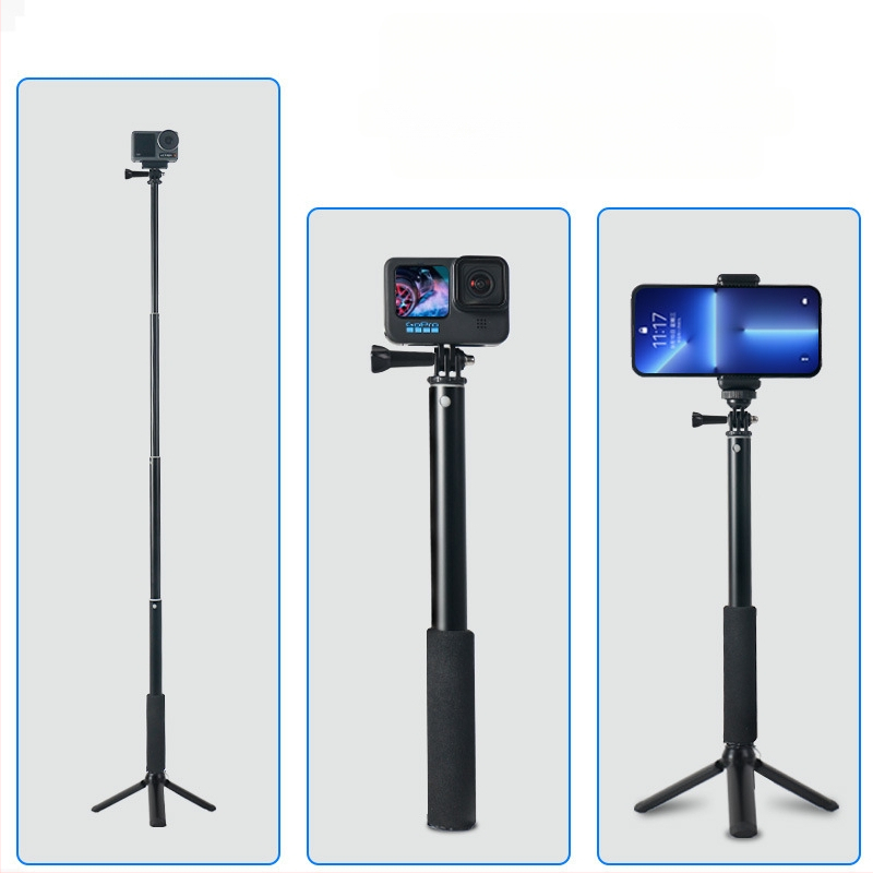 Selfie štap za akcijske kamere s aluminijskim zliatinama, teleskopsko proširenje, 3-osni gimbal, petsegmentni dizajn, nosivost do 2 kg