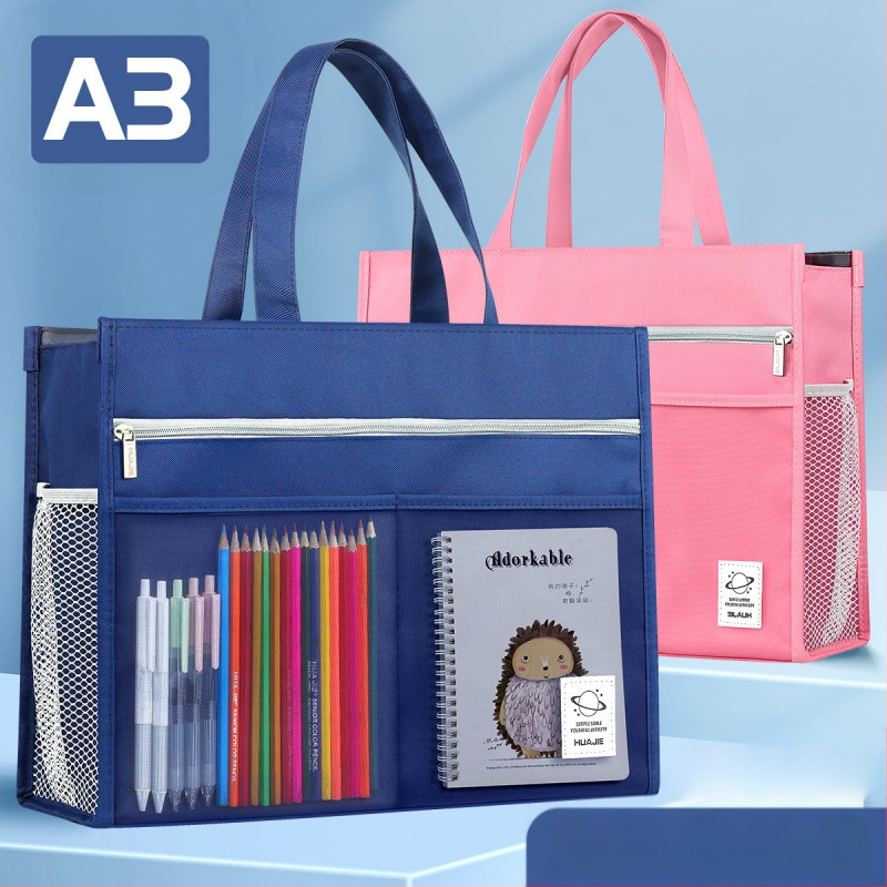 Torba za umjetnost za učenike – višeslojni dizajn, velik kapacitet, vodootporna, Oxford platno, zatvarač