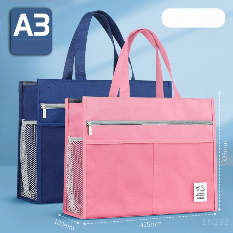 Torba za umjetnost za učenike – višeslojni dizajn, velik kapacitet, vodootporna, Oxford platno, zatvarač