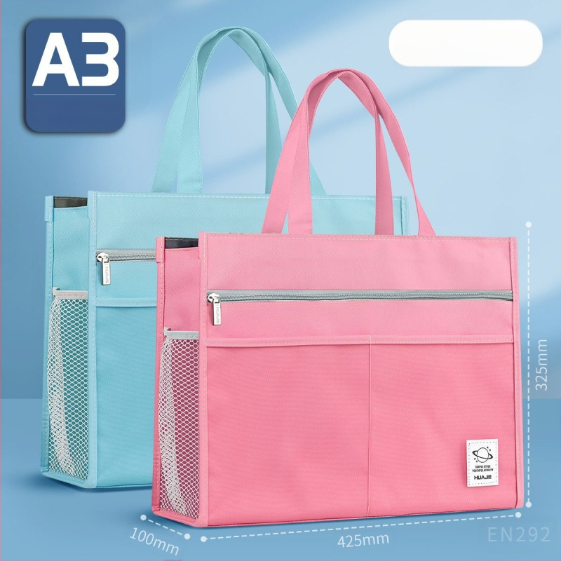 Torba za umjetnost za učenike – višeslojni dizajn, velik kapacitet, vodootporna, Oxford platno, zatvarač