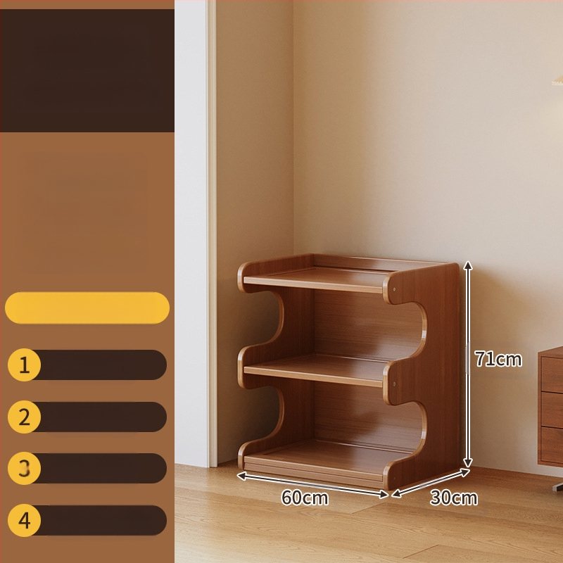 Police za knjige, višeslojni podni stalak za dnevni boravak, bambus Nanzhu + MDF, model 568, moderni minimalistički stil, Haichuan