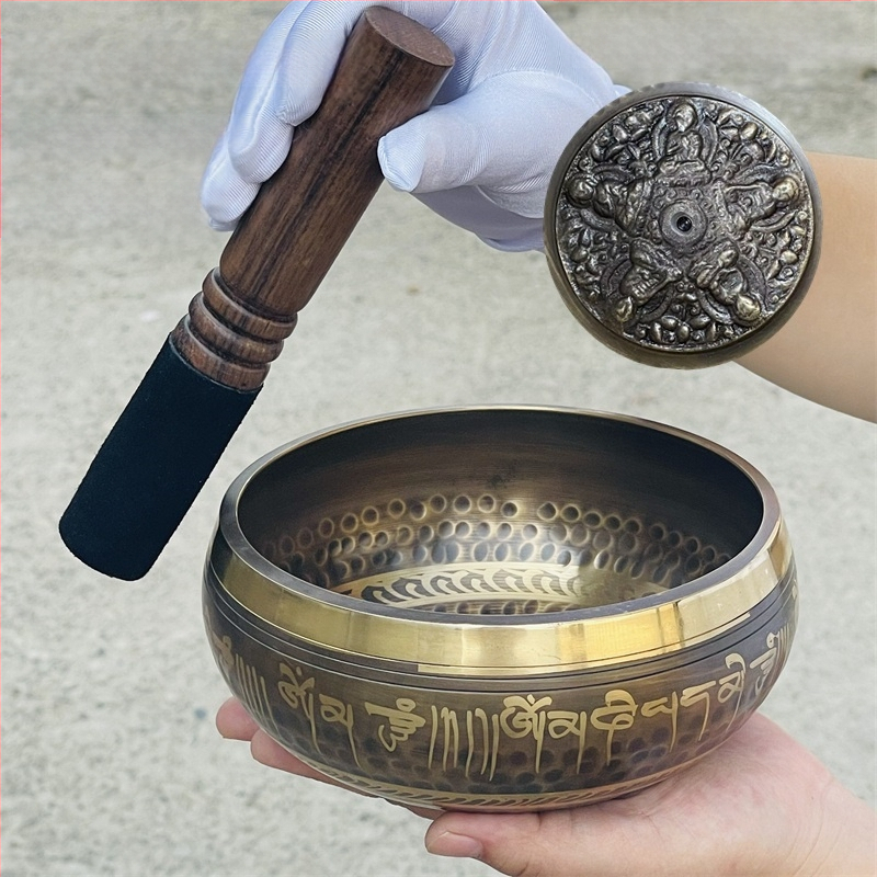 Bakrena zvučna zdjela za terapiju zvukom, kineski stil, polu-ručna i polu-mehanička izrada