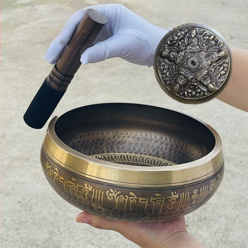 Bakrena zvučna zdjela za terapiju zvukom, kineski stil, polu-ručna i polu-mehanička izrada