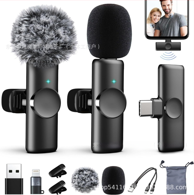 Microfon lavalier K11 pentru înregistrări profesionale și difuzări live, gamă de frecvențe 60 Hz–15 kHz, SNR ≥100 dB, baterie încorporată 50–100 mAh, autonomie 6–8 ore