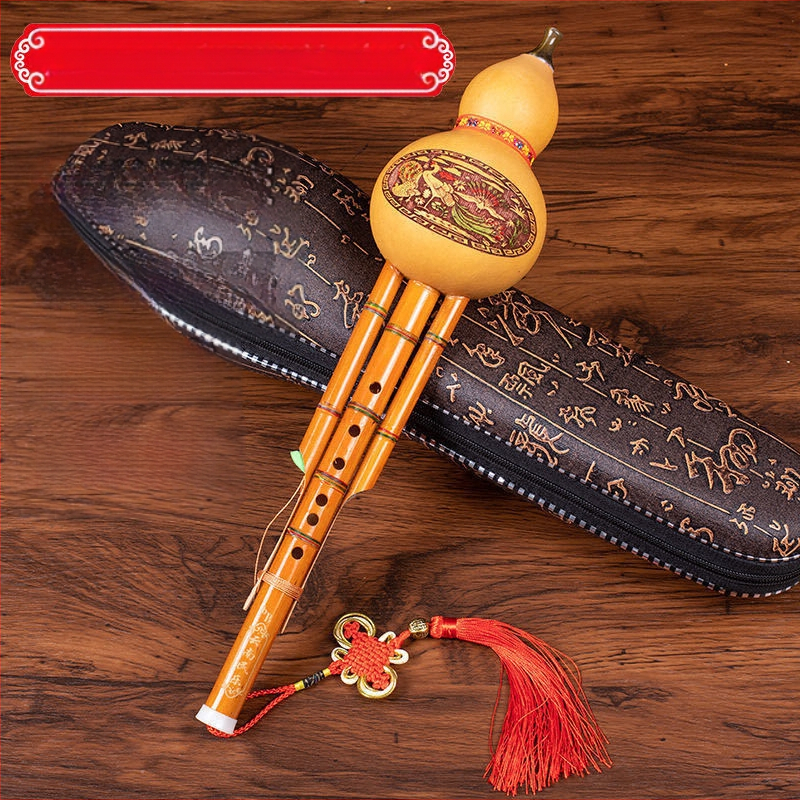 Hulusi din bambus natural cu două tonuri, model hls28, instrument pentru începători pentru studenți, tonalitate C și tonalitate B