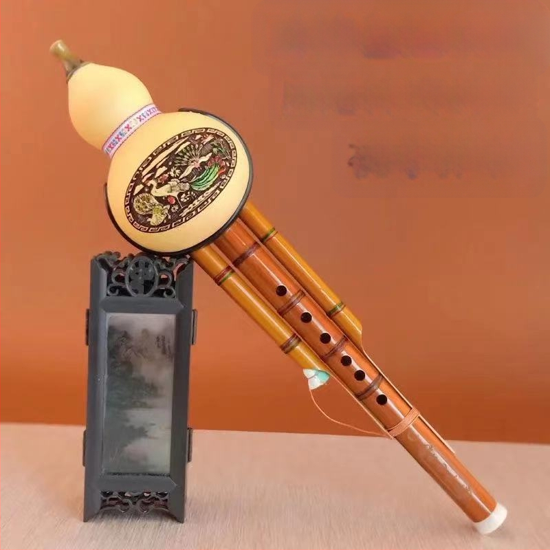 Hulusi din bambus natural cu două tonuri, model hls28, instrument pentru începători pentru studenți, tonalitate C și tonalitate B