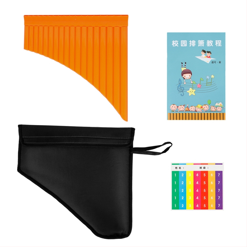 Panfluită cu 16 și 18 tuburi, tonalitate C, modele PX-1/PX-2, origine Zhejiang, ambalaj: husă din pânză Oxford, destinată predării elevilor.