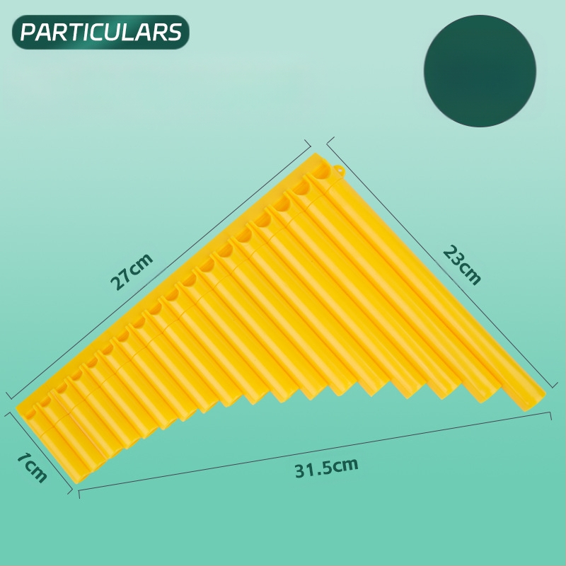 Panflută din plastic, 16/18 țevi, tonalitatea C, pentru începători, cu husă