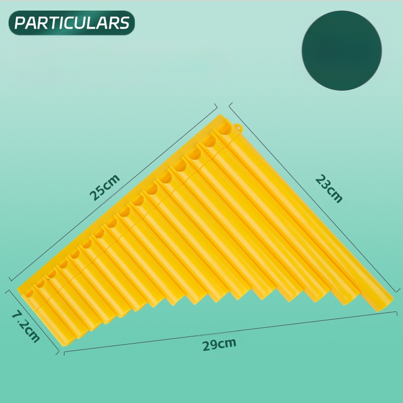 Panflută din plastic, 16/18 țevi, tonalitatea C, pentru începători, cu husă