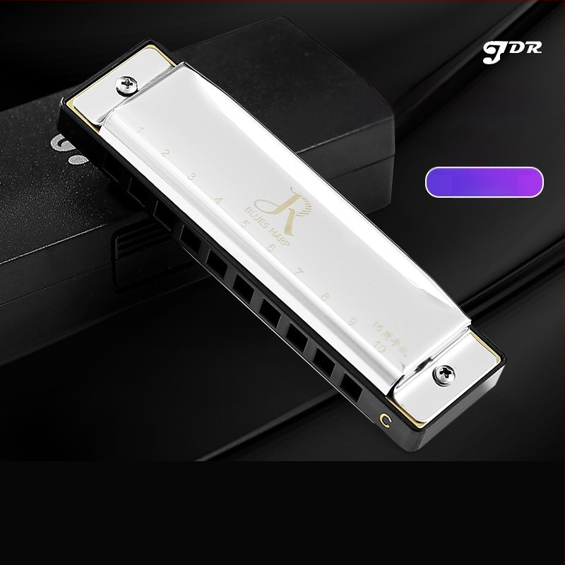 Harmonica blues, 10 găuri, tonalitate C, model JDR-10, brand JDR/Jade Rui, instrument muzical diatonic blues