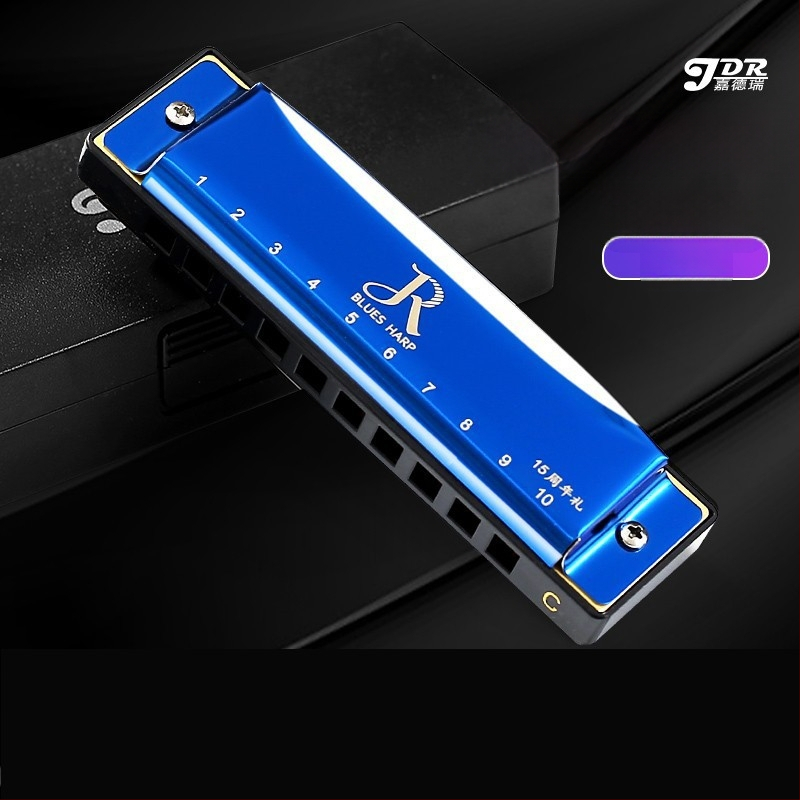 Harmonica blues, 10 găuri, tonalitate C, model JDR-10, brand JDR/Jade Rui, instrument muzical diatonic blues
