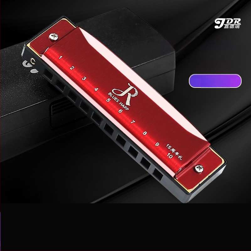 Harmonica blues, 10 găuri, tonalitate C, model JDR-10, brand JDR/Jade Rui, instrument muzical diatonic blues