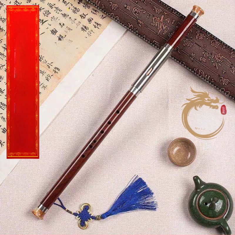 Bawu din rășină cu imitație de mahon, instrument muzical cross-blown cu intonație precisă; rezistent la căderi, mucegai și crăpături; tonuri G și F