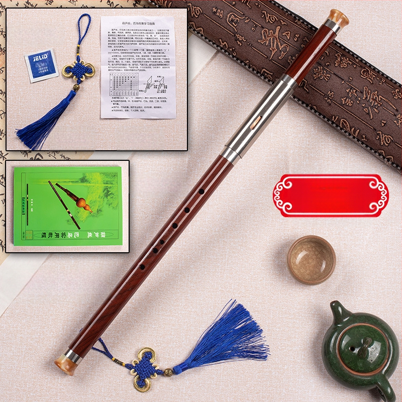 Bawu din rășină cu imitație de mahon, instrument muzical cross-blown cu intonație precisă; rezistent la căderi, mucegai și crăpături; tonuri G și F