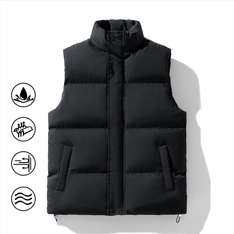 Muška bezrukavna vesta s Down izolacijom, slim fit, prugast corduroy vanjski sloj i glavna tkanina od zajčine dlake