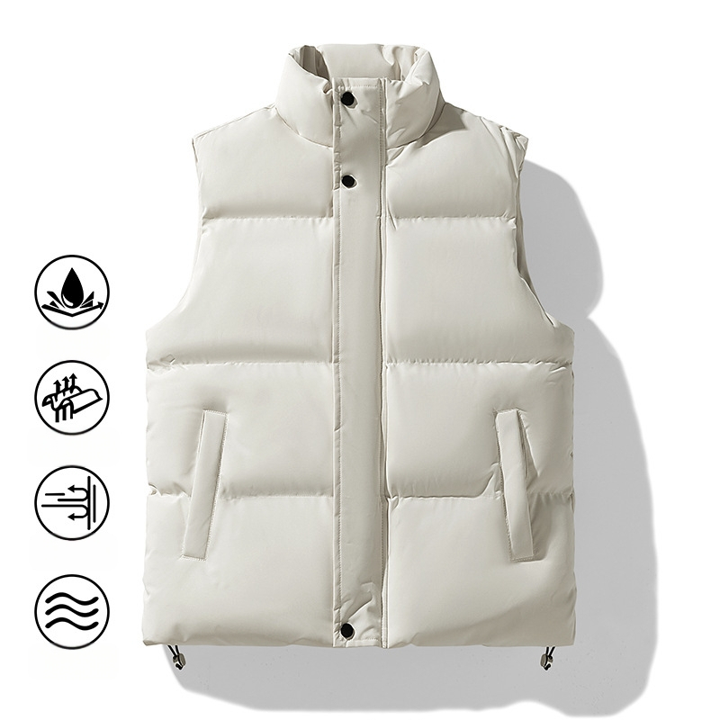 Muška bezrukavna vesta s Down izolacijom, slim fit, prugast corduroy vanjski sloj i glavna tkanina od zajčine dlake