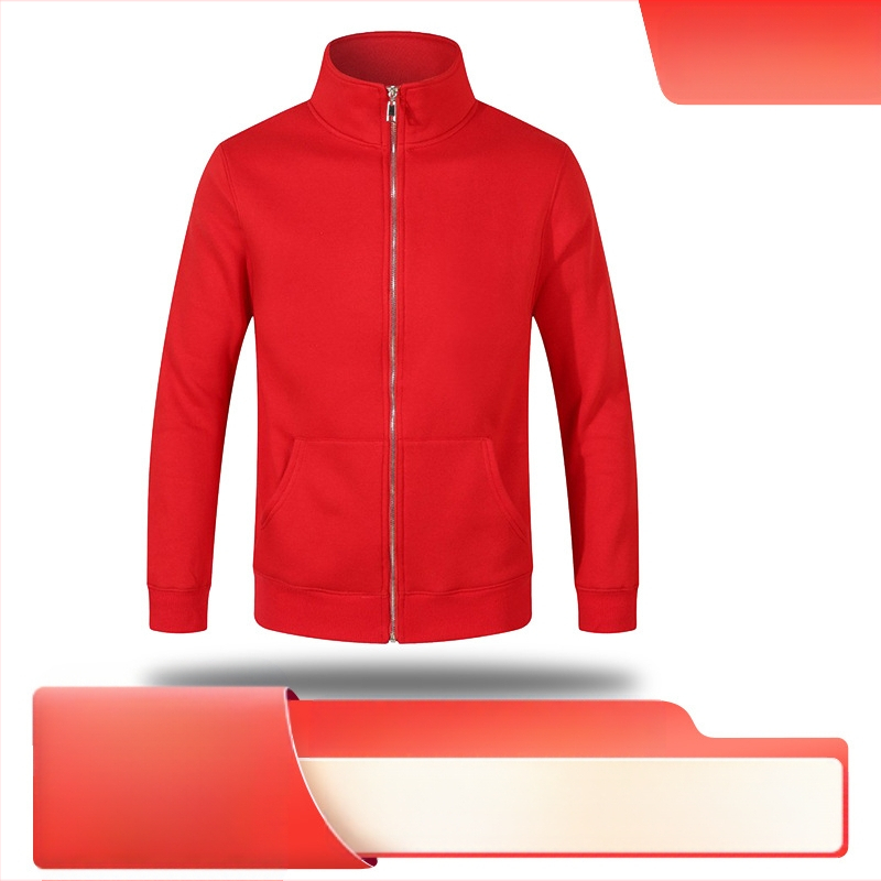 Unisex φθινοπωρινό φλίς με φερμουάρ και σταθερό κολάριο, βαμβακερό ύφασμα 90%