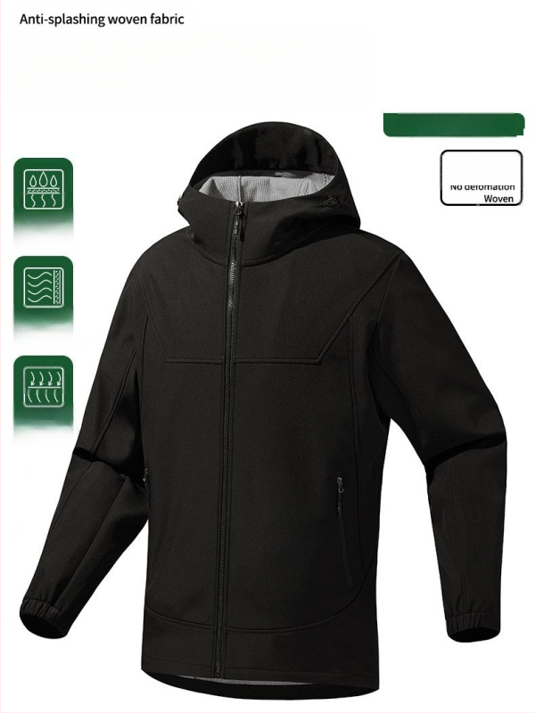 Μπουφάν soft shell σε στυλ cardigan – Αδιάβροχο, Αντιανεμικό, Διαπνέον, Θερμικό, Με κουκούλα; Unisex