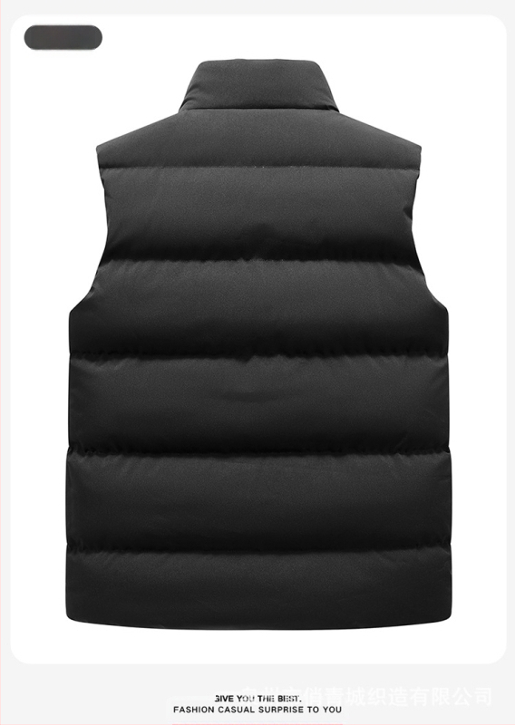 Мъжка памучна жилетка с полиестерен пълнеж и полиестерна подплата, спортен стил, кройка Фит, без качулка, сваляема яка