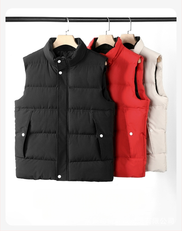 Мъжка памучна жилетка с полиестерен пълнеж и полиестерна подплата, спортен стил, кройка Фит, без качулка, сваляема яка