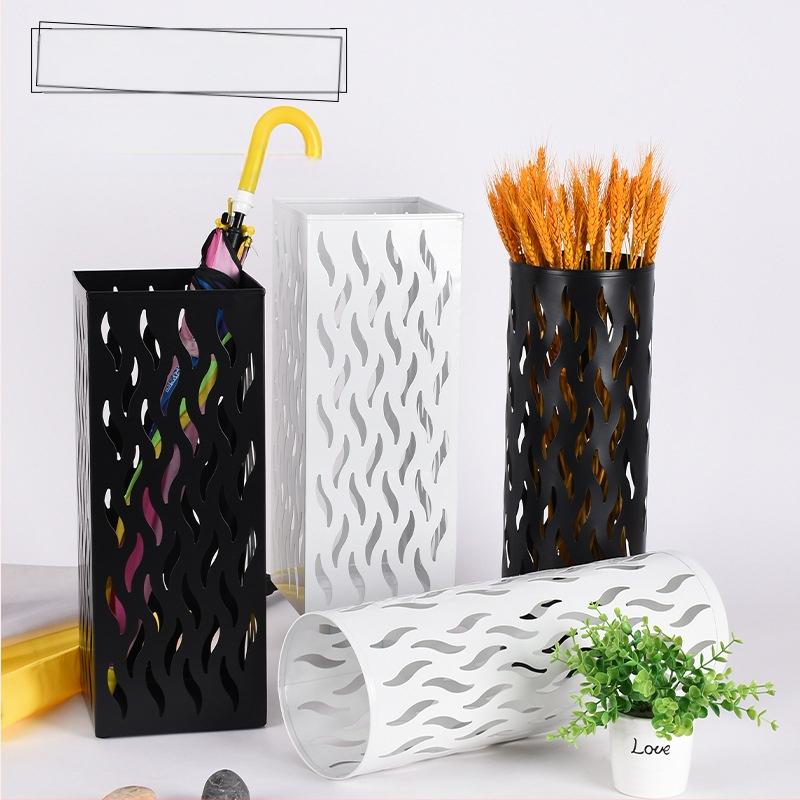 Dzelzs lietussargu uzglabāšanas statīvs, vienkāršs un mūsdienīgs stilā, izlaists 2024. gada rudens, piemērots viesnīcas hallei un mājas uzglabāšanai.