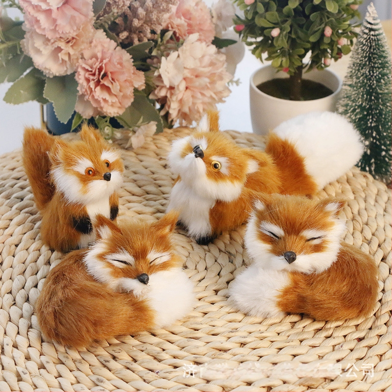 Ρεαλιστική φιγούρα αλεπούς — συνθετική γούνα, φιγούρα ζώου, μάρκα Cat crafts