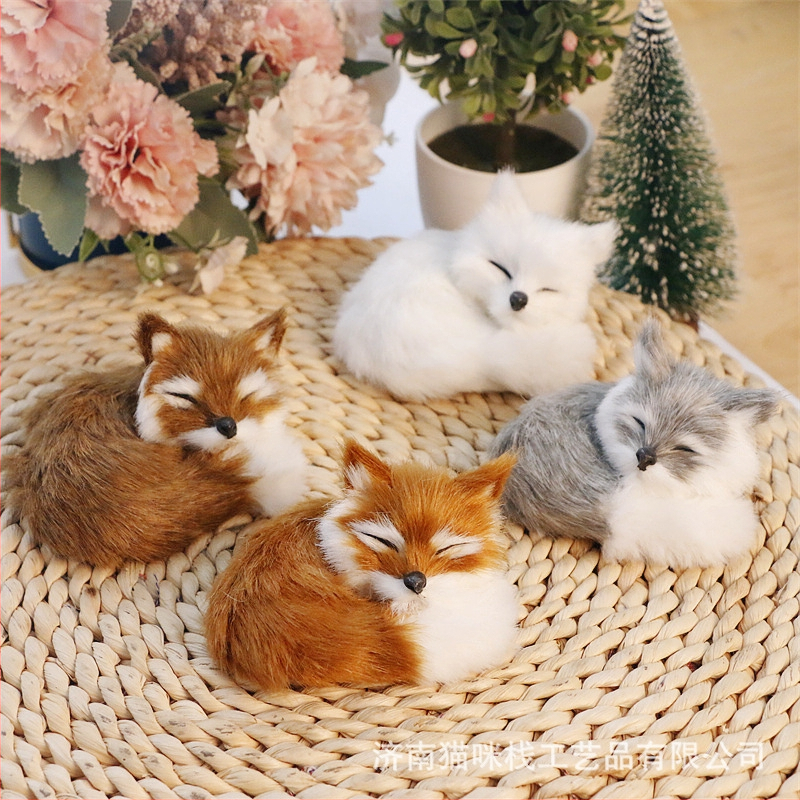 Ρεαλιστική φιγούρα αλεπούς — συνθετική γούνα, φιγούρα ζώου, μάρκα Cat crafts