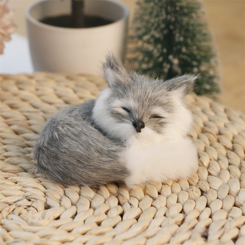 Ρεαλιστική φιγούρα αλεπούς — συνθετική γούνα, φιγούρα ζώου, μάρκα Cat crafts