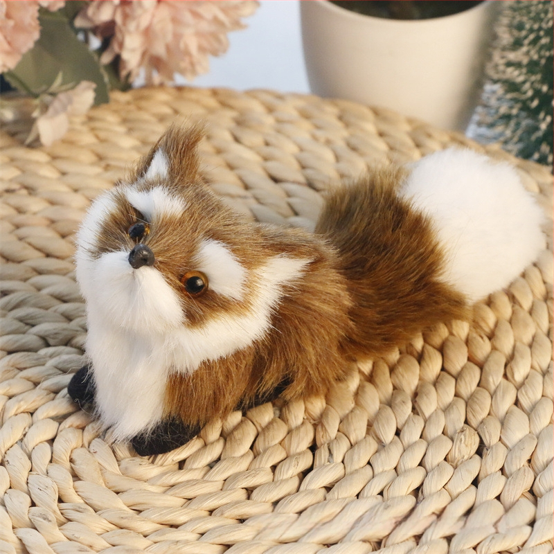 Ρεαλιστική φιγούρα αλεπούς — συνθετική γούνα, φιγούρα ζώου, μάρκα Cat crafts