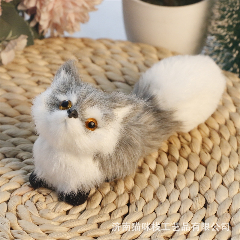 Ρεαλιστική φιγούρα αλεπούς — συνθετική γούνα, φιγούρα ζώου, μάρκα Cat crafts