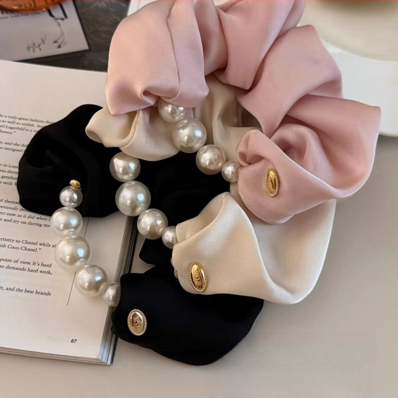 Λαστιχάκι μαλλιών με πέρλες, χειροποίητο, κομψό, υψηλή ελαστικότητα, αξεσουάρ μόδας για καθημερινή χρήση