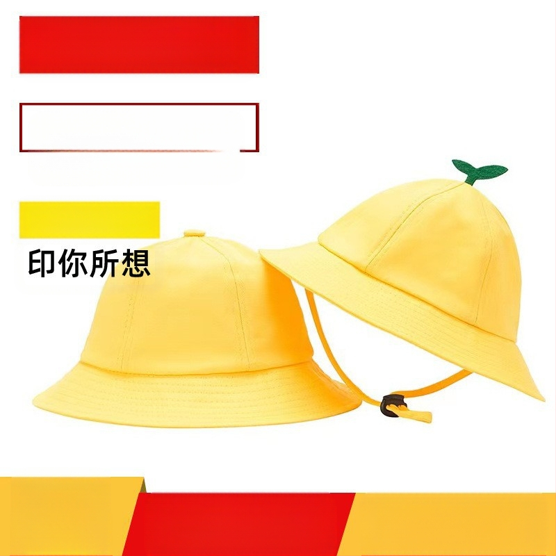 Vaikų žvejybos skrybelė su LOGO spauda lauko naudoti – saulės apsauga, kvėpuojanti, trumpas vizierius; medvilnės-poliesterio audinys; tinkama amžiams 2–6 metų