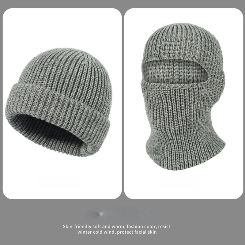 Μπαλακλάβα ποδηλασίας: Αντιανεμική, ζεστή πλεκτή κουκούλα με προστασία για τα αυτιά, Unisex, Πολυεστέρας