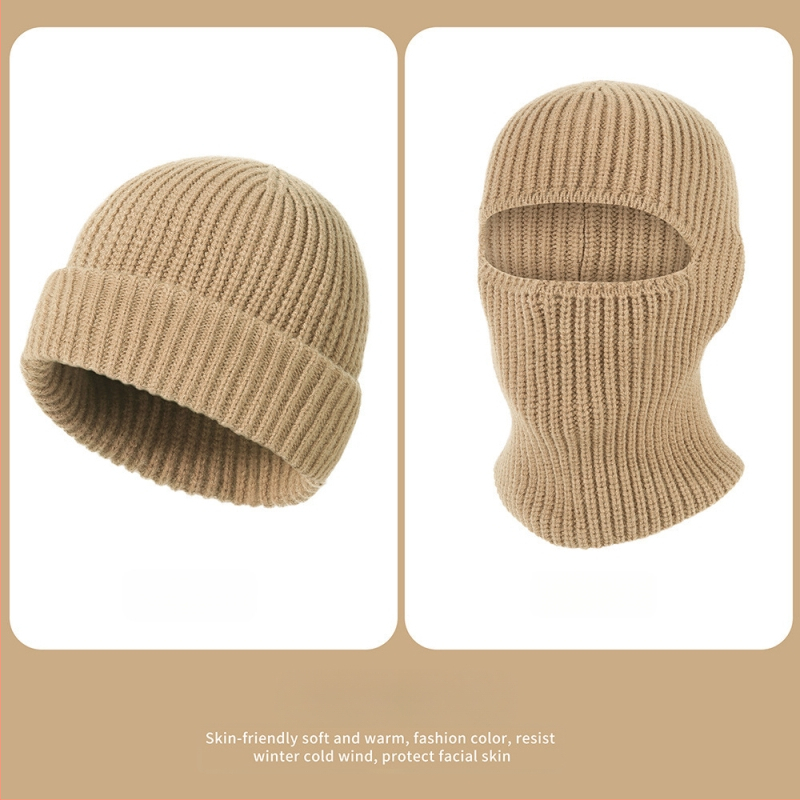 Μπαλακλάβα ποδηλασίας: Αντιανεμική, ζεστή πλεκτή κουκούλα με προστασία για τα αυτιά, Unisex, Πολυεστέρας