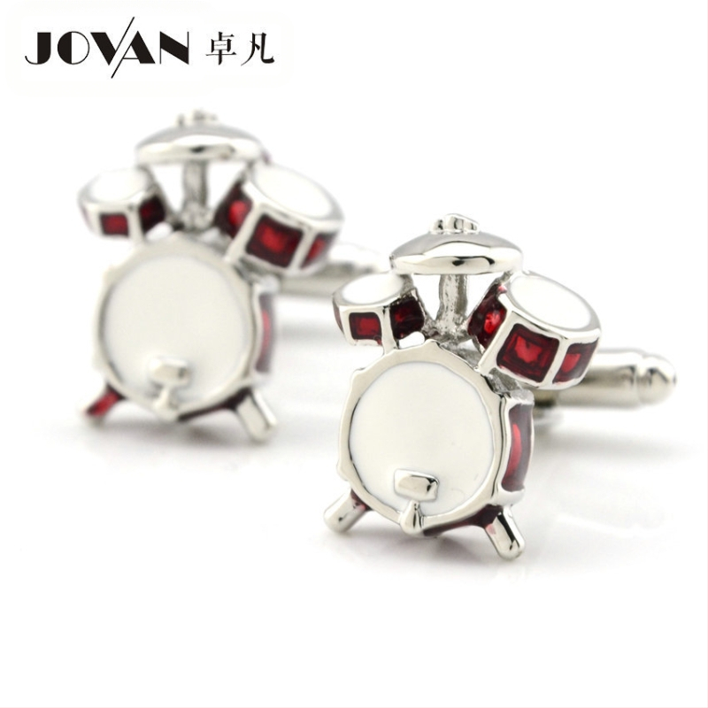 Копчета за ръкавели Jovan – барабанен сет, карикатурен стил, унисекс, меден материал, обработка: капене на масло