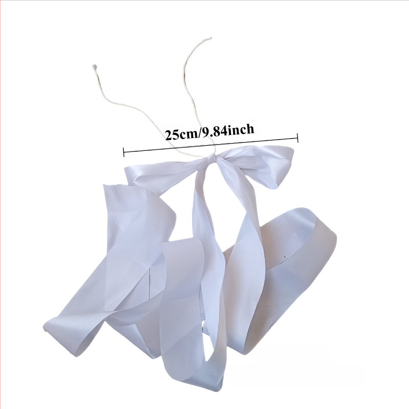 Kėdės dekoras su kaspinu (Medžiaga: Audinys; Naudojimo paskirtis: Vestuvės; Kategorija: Kitos vestuvinės prekės)