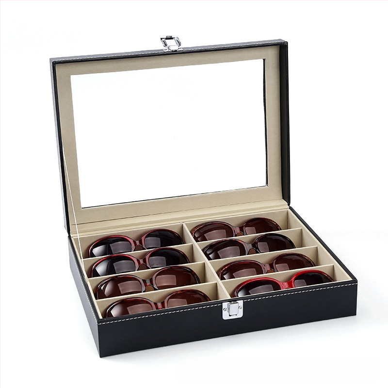 Κουτί για ρολόγια, γυαλιά και κοσμήματα με διαφανές καπάκι — ανθεκτικό στη σκόνη, κατασκευή από χαρτί, στυλ αγροτικό, οργάνωση κοσμημάτων